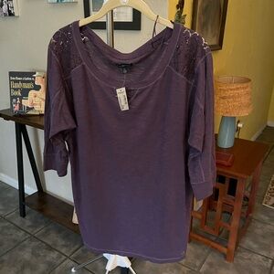 American Eagle Outfitters Purple Lace Women's Top